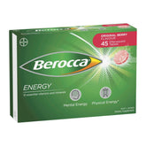 Angled view of Berocca Energy Original Berry Flavour Effervescent Tablets 45 Pack